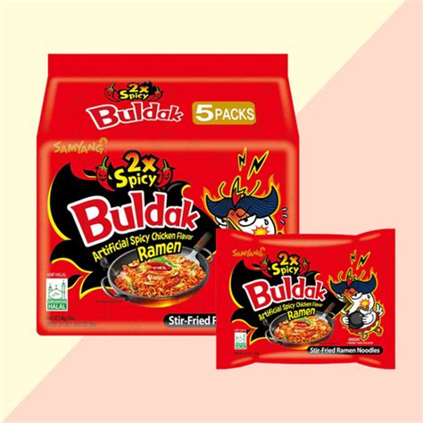 Buldak Ramen Hot Chicken 2x Spicy Pack X5 Nouilles Instant Yummyso