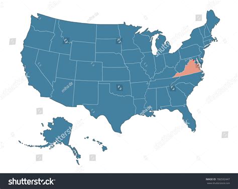 Virginia State Map Usa Stock Illustration 786592447 | Shutterstock