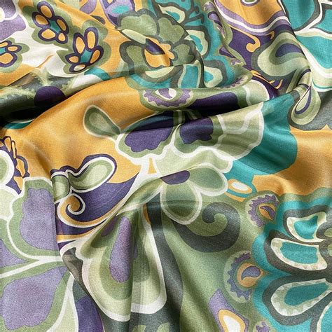 Silk Chiffon Fabric With Floral Print Tissus En Ligne