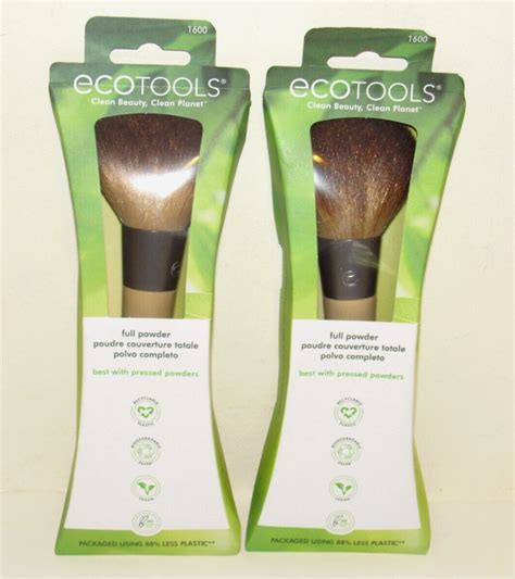 2 Ecotools Powder Brush 1600 Full Size Nib Makeup Vegan Clean Beauty