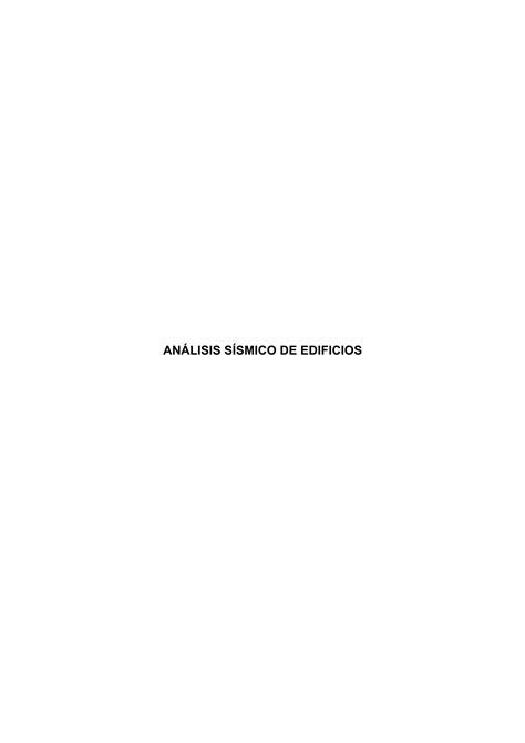 Analisis Sismico De Edificios PDF