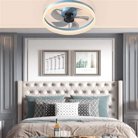 Low Profile Ceiling Fan with Dimmable LED Light, Modern Flush Mount ...