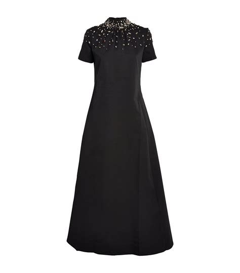 Womens STAUD Black Crystal Embellished Ilana Maxi Dress Harrods US