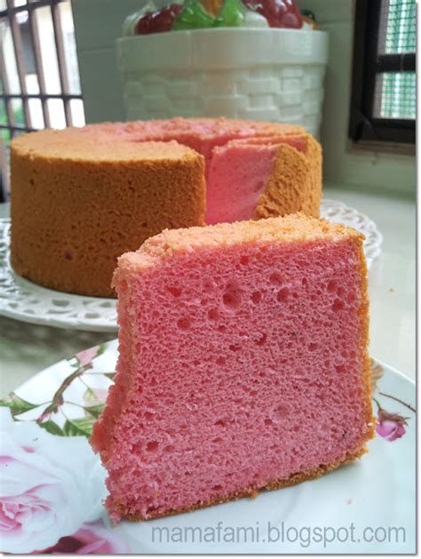 Strawberry Yogurt Chiffon Cake Chiffon Cake Strawberry Chiffon Cake Recipe Cake Recipes