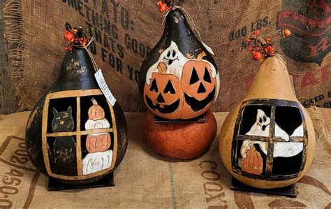 Fall Gourds Decor: Three Decorative Pumpkins