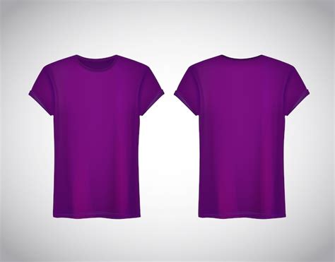 Premium Vector Men Purple Tshirt Realistic Mockup Short Sleeve Tshirt