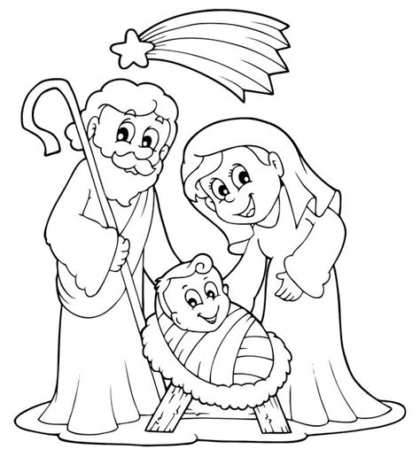 Desenho de Maria e José pais de Jesus para colorir Tudodesenhos