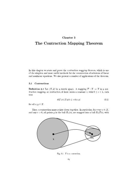 Chapter 3 The Contraction Mapping Theorem In This Chapter We