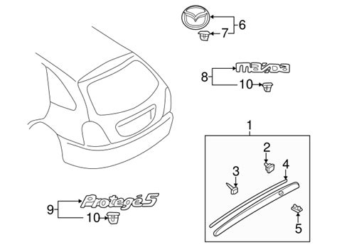 B25R 50 810B 09 Finish Molding 2002 2003 Mazda Protege5 MazdaSwag