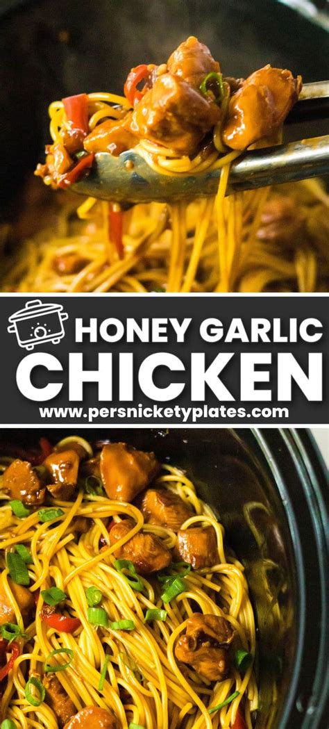 Slow Cooker Honey Garlic Chicken And Noodles