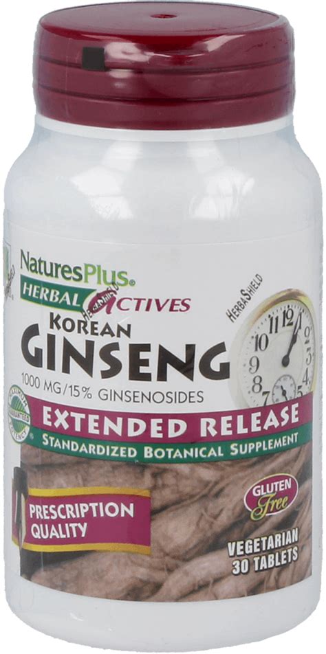 Natures Plus Herbal Actives Korean Ginseng 1000mg Extended Release 30