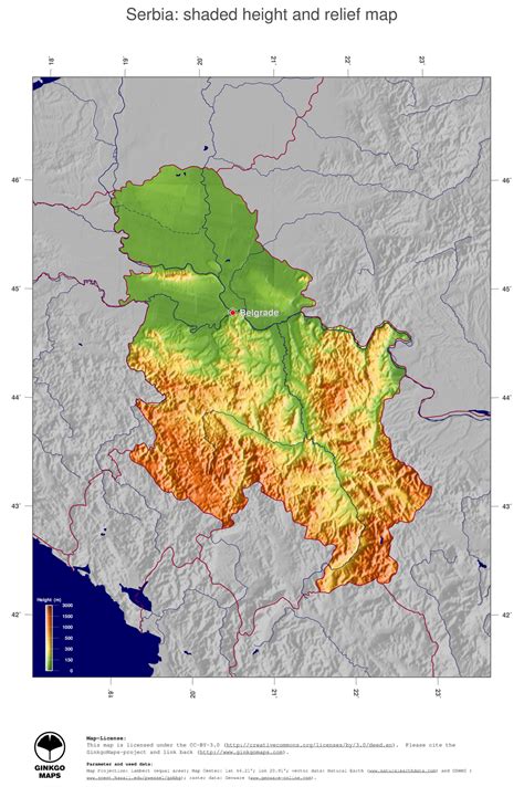 Map Serbia; GinkgoMaps continent: Europe; region: Serbia