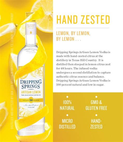 Artisan Lemon Vodka Shelf Talker Dripping Springs Vodka