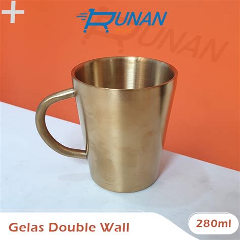 Jual Gelas Stainless Double Wall Ml Obral Gelas Minum Kopi Teh Anti