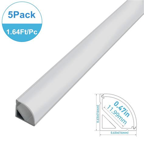 LightingWill LED Aluminum Profile In 5 Pack 3 3ft 1M Silver 16x16mm V