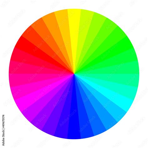 Circle Of RGB Colors Color Wheel With Separate Colors Stock Vector