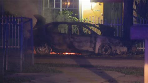 Car Catches Fire Outside Northwest Miami Dade County Home Local Miami