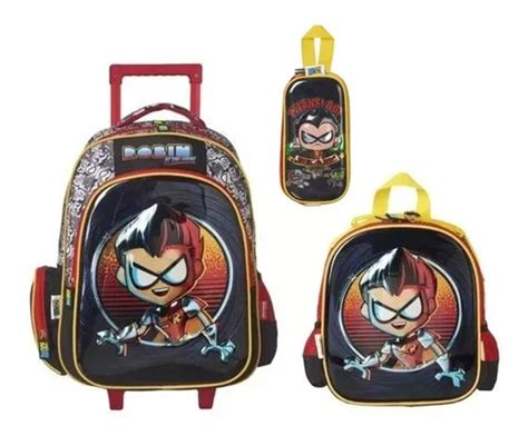 Kit Mochila Lonchera Y Lapicera Teen Titans Primaria Amp573 Envío gratis