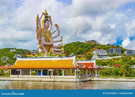 Guan Yin Goddess Wat Plai Laem Temple Koh Samui Thailand Editorial