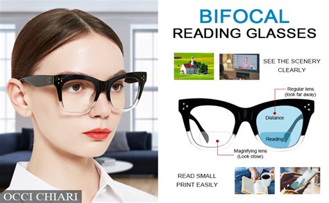 Amazon OCCI CHIARI Oversized Reading Glasses For Women 2 5 Bifocal