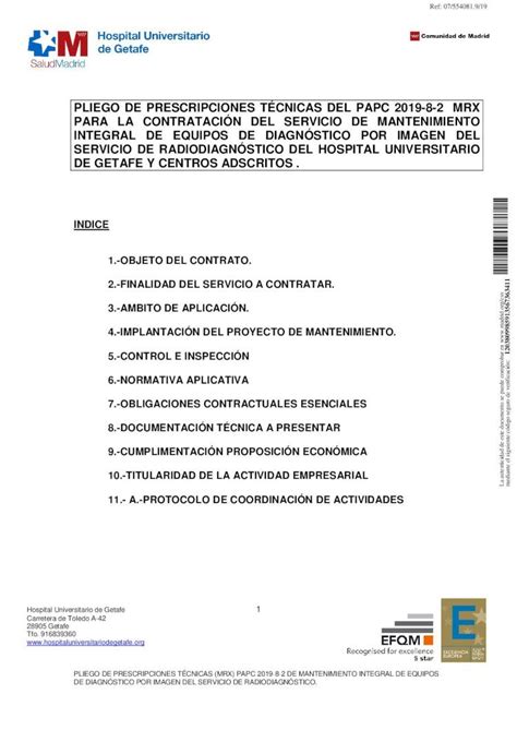 Pdf Pliego De Prescripciones T Cnicas Del Papc En El