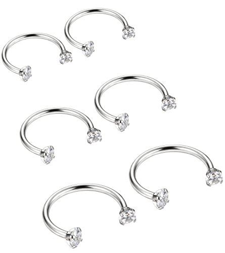 Fibo Steel 316l Stainless Steel 6pcs8mm10mm12mm 16g Horseshoe Lip