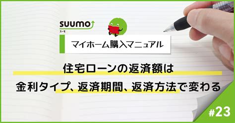 住宅ローンの返済額は金利タイプ、返済期間、返済方法で変わる マイホーム購入マニュアル 23 住まいのお役立ち記事