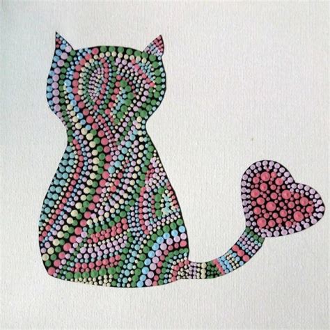 Cat Dot Art Painting On Canvas Conscious Crafties