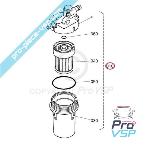 Filtre à gasoil support voiture sans permis Aixam Kubota bicylindre