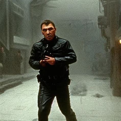 Film Still Blade Runner With Officer Deckard Played By Stable