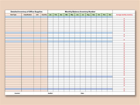 Office Supply Inventory Template Free - PRINTABLE TEMPLATES