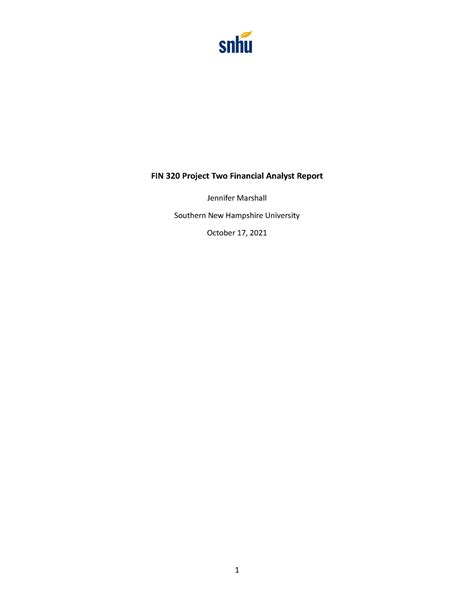 Fin Project Two Financial Analyst Report Financial Calculations