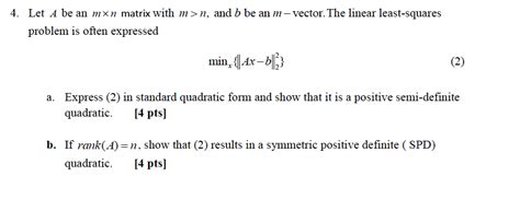 Solved Let A Be An Mxn Matrix With M N And B Be An M