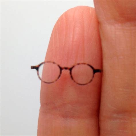 Round Nerd Eyeglasses Dollhouse Miniature Eyewear Itsy Bitsy Mini