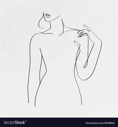 Womanrsquos Body Line Art Feminine Drawing Vector Image