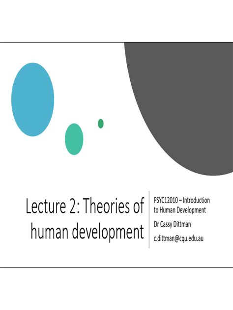 Lecture 2 - Theories of Human Development | PDF | Psychoanalytic Theory ...