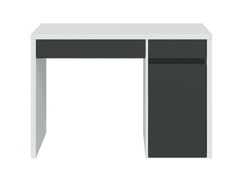 Bureau réversible en mélaminé coloris blanc artik gris anthracite