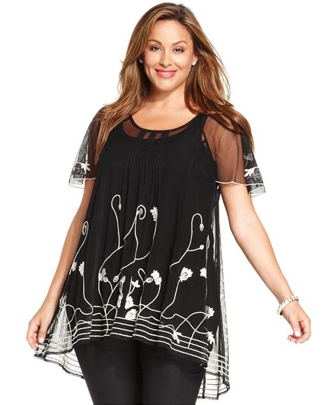 Alfani Plus Size Embroidered Flutter Sleeve Blouse Tops Plus Sizes Macys Plus Size