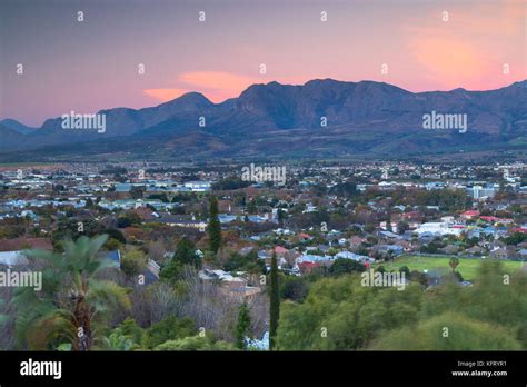 Paarl Valley At Sunset Paarl Western Cape South Africa Stock Photo