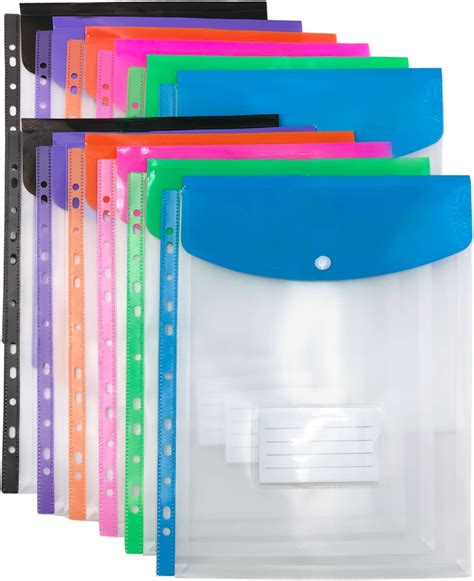 Plastic Wallets A Punched Pockets Pack Expandable Poly Pockets A