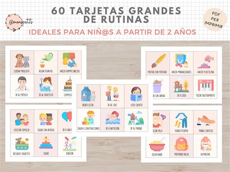 Tarjetas Grandes Visuales Rutinas Ni Os Organizaci N Espa Ol I