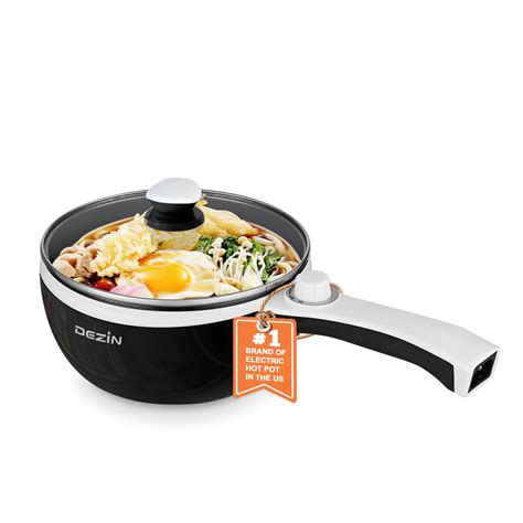 Dezin Hot Pot Electric Upgraded Non Stick Sauté Pan Rapid Noodles Electric Pot L Mini