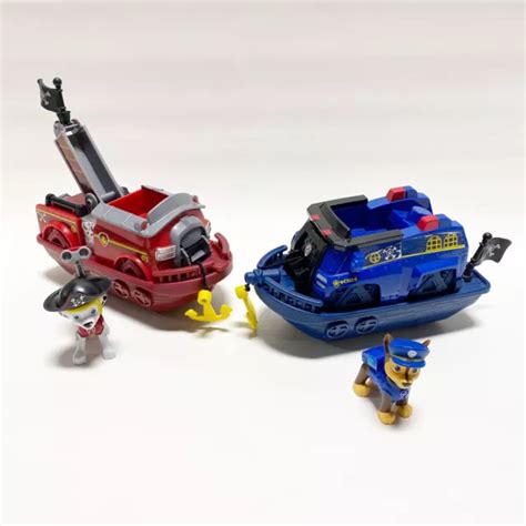 PAW PATROL PIRATE Ship Marshall Fire Boat & Chase Rescue Police Boat Figures B3 EUR 16,81 ...