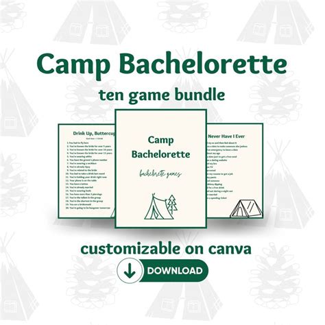 Camp Bachelorette Party Games Template Retro Camping Bachelorette