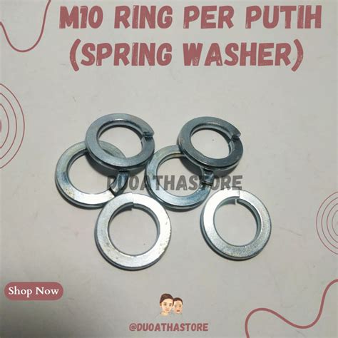 Jual M10 RING PER BESI PUTIH 10mm SPRING WASHER GALVANIS Shopee Indonesia