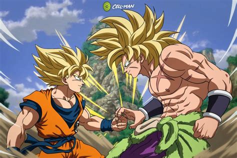 Goku Vs Broly Ssj By Cell Man Dragon Ball Super Manga Dragon Ball