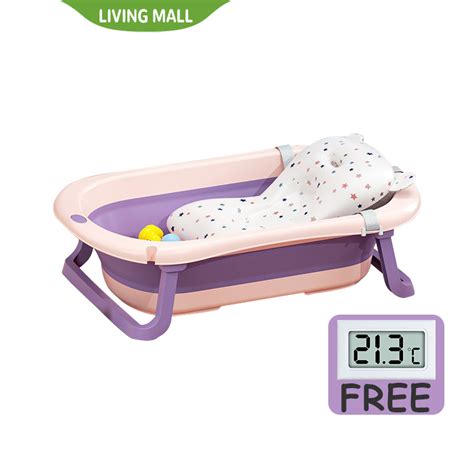 Jual Living Mall Foldable Baby Bath Tub Bak Mandi Bayi Lipat Dengan