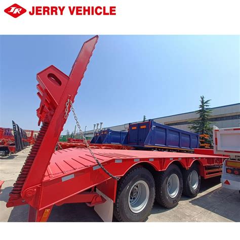 3 4 Axles 100 Ton Low Bed Boy Deck Flatbed Container Gooseneck