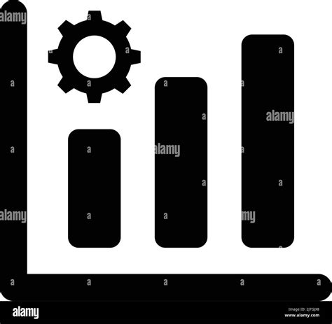 Bar Graph And Gear Silhouette Icon Editable Vector Stock Vector Image