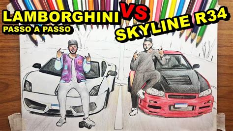 LAMBORGHINI VS SKYLINE R34 LÉO DA HORNET E RENATO GARCIA I COMO